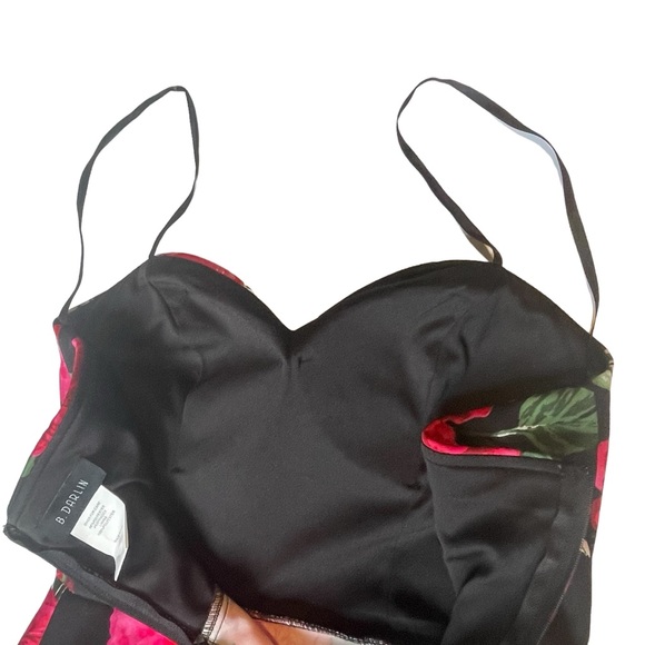 B. Darlin Strapless Floral Rose Mini Fit & Flare Dress Size 5/6 - Picture 11 of 16